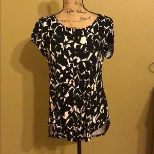 Alfani black abstract shape top